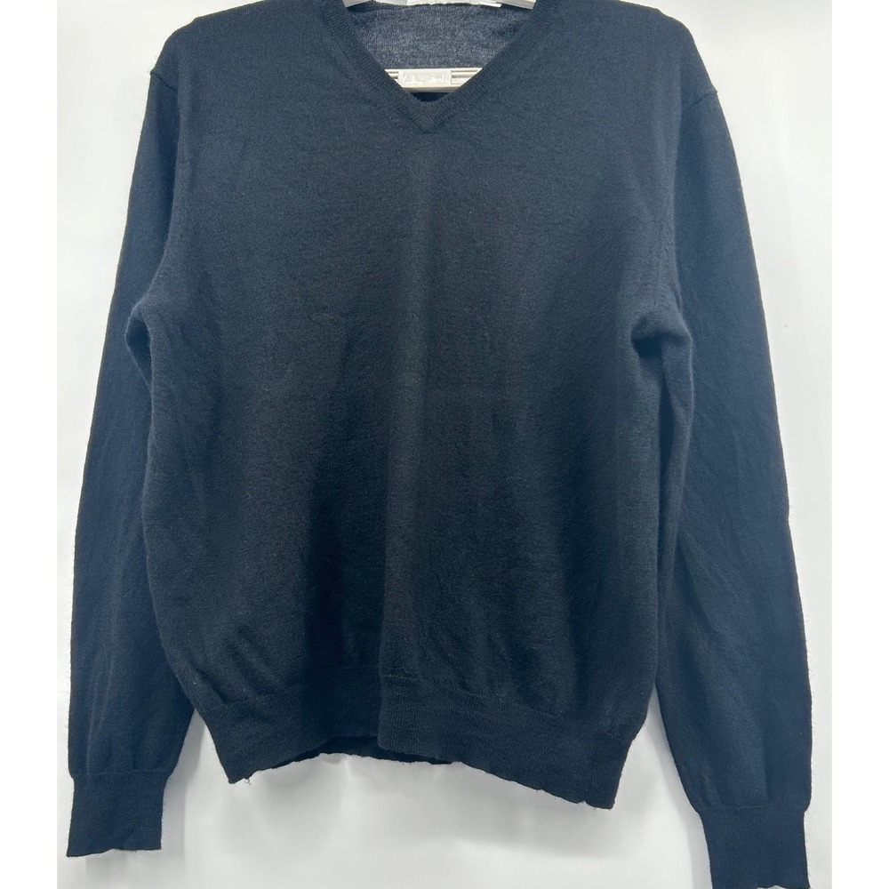 Calvin Klein Extra Fine Merino‎ Wool Layer Sweater Sz Large Gray V Neck Pullover